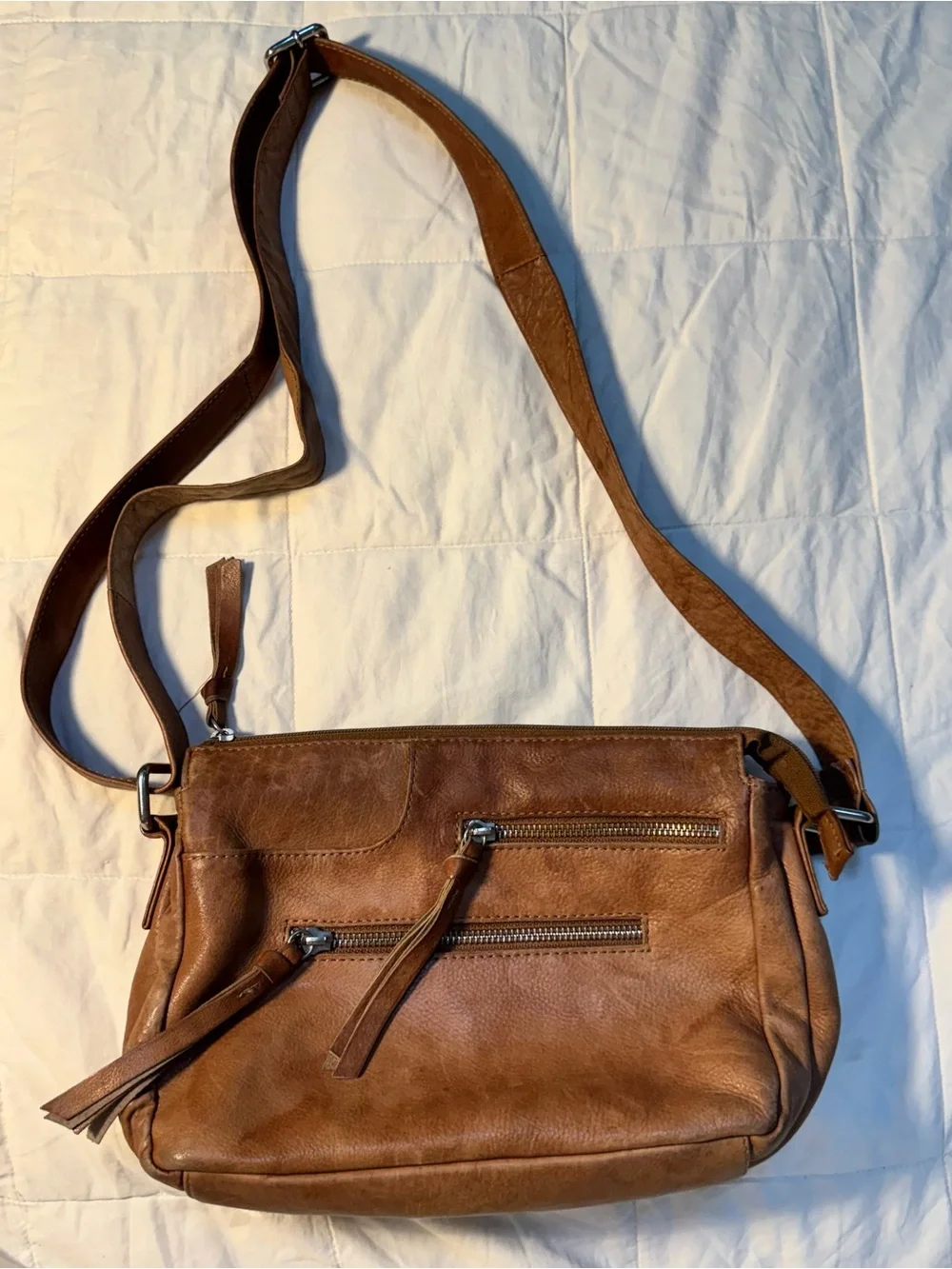 Y2K Great American Leather Works Genuine Leather Crossbody Bag